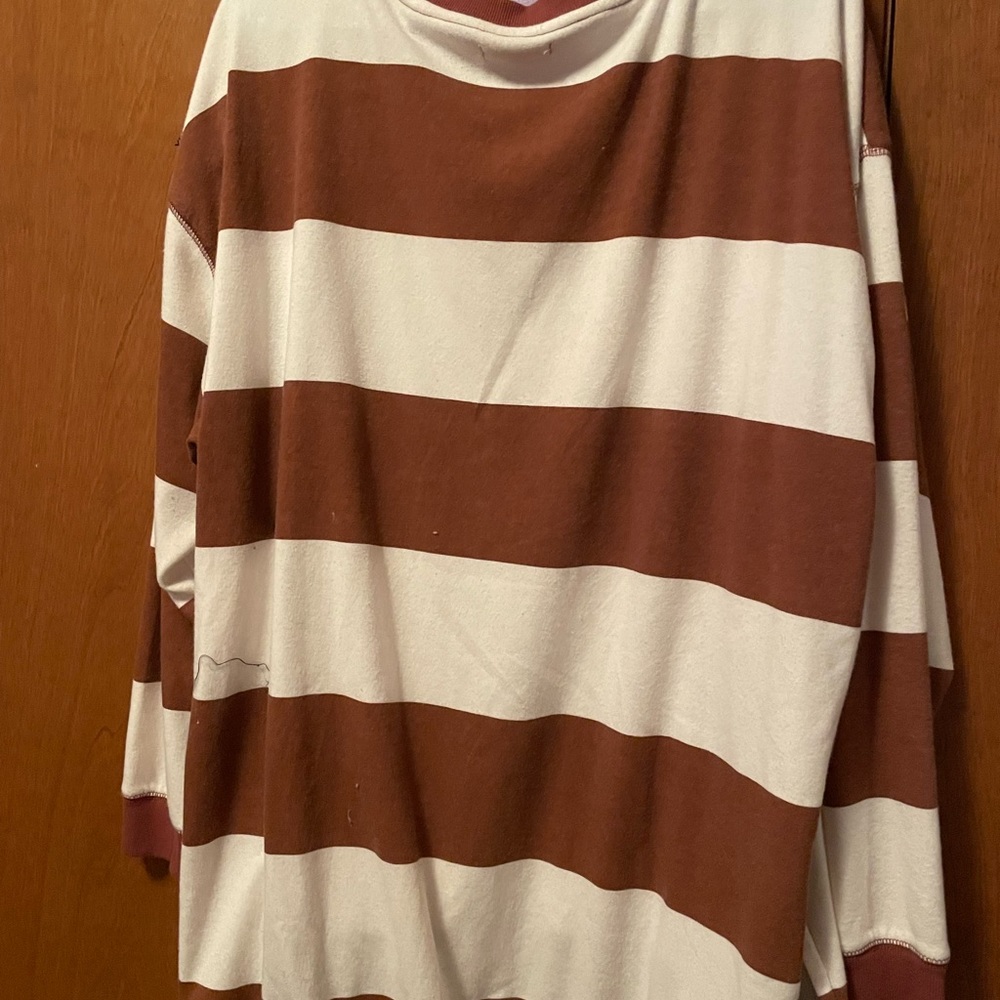 crew neck, striped sweater.